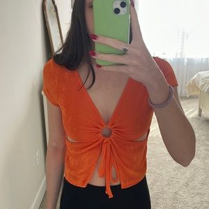 Beight orange cut out top